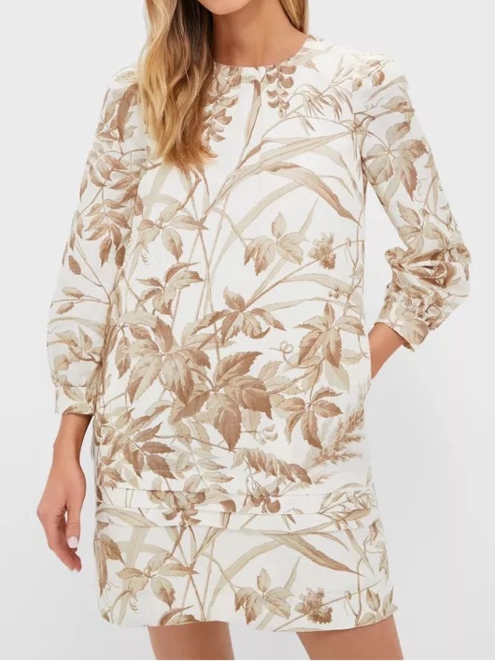 Tuckernuck x Studio McGee Ivory Shift Dress with Beige Floral Print